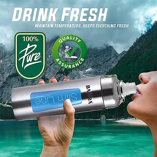 BALTRA Shipper Thermosteel 12 Hours Hot and Cold Water Bottle Sports flask 600ml, (Model: BSL-227), Silver BALTRA Shipper Thermosteel 12 Hours Hot and Cold Water Bottle Sports flask 600ml, (Model: BSL-227), Silver